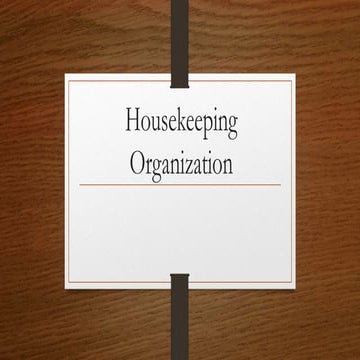 Housekeeping Organization by Shaira Cruz
