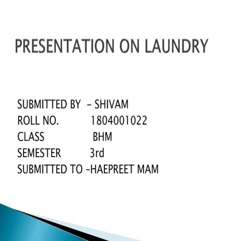 ppt on laundry by shivam