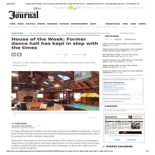 House of the week  485 West Beach Road, Charlestown RI