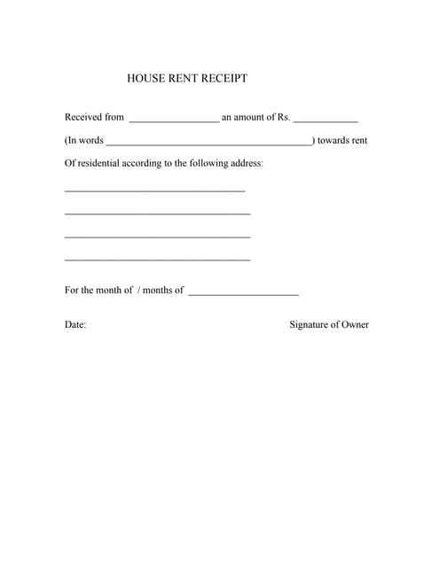 rent receipt india
