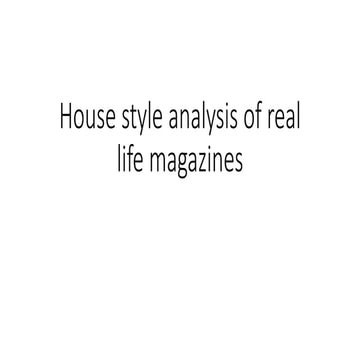House style analysis of real-life magazines from Bauer Media | PPTX