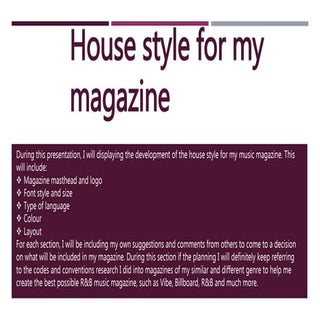 House style for my magazine