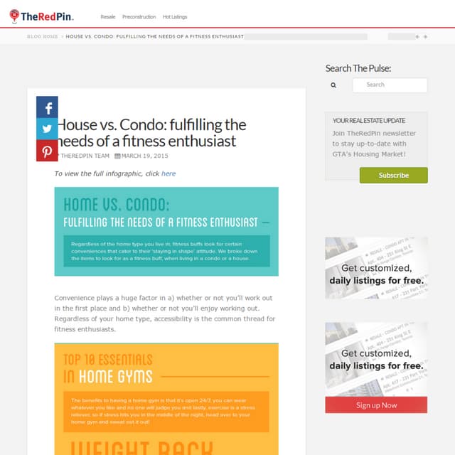 House vs. condo fulfilling the needs of a fitness enthusiast