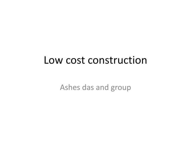 low cost mud construction