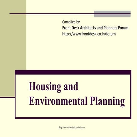 Housing and environmental planning