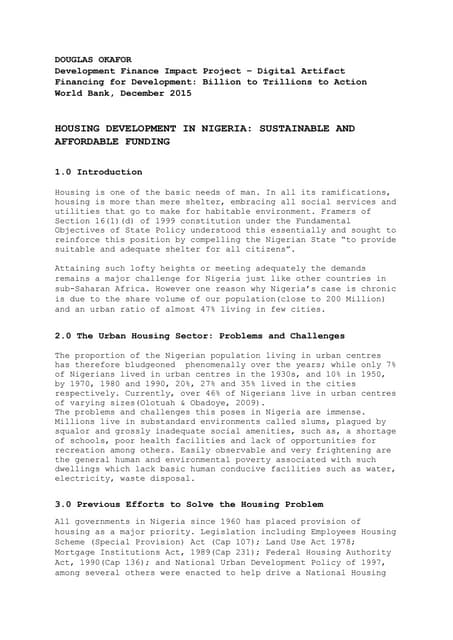 Housing development in nigeria | PDF