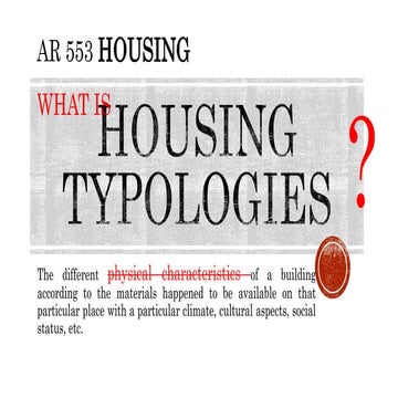 Housing typologies report