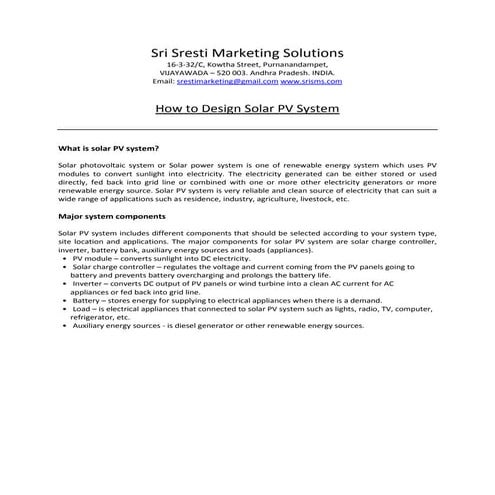 How.to.design.a.solar.photo.voltaic.power.system.for.home.business