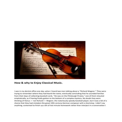 How & why to Enjoy Classical Music.