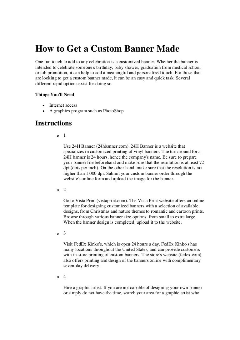 How to get a custom banner made