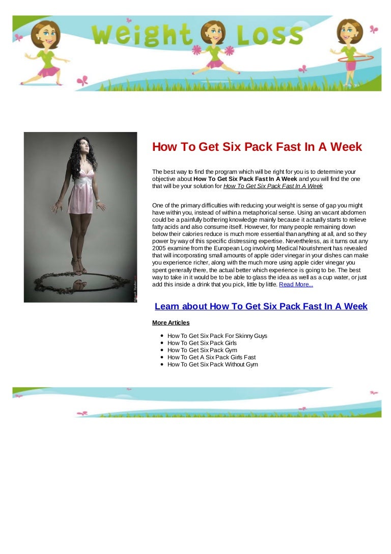 How to get six pack fast in a week
