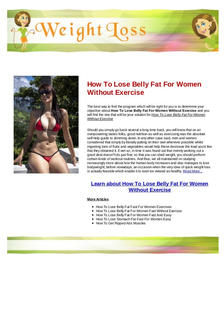 How to lose belly fat for women without exercise