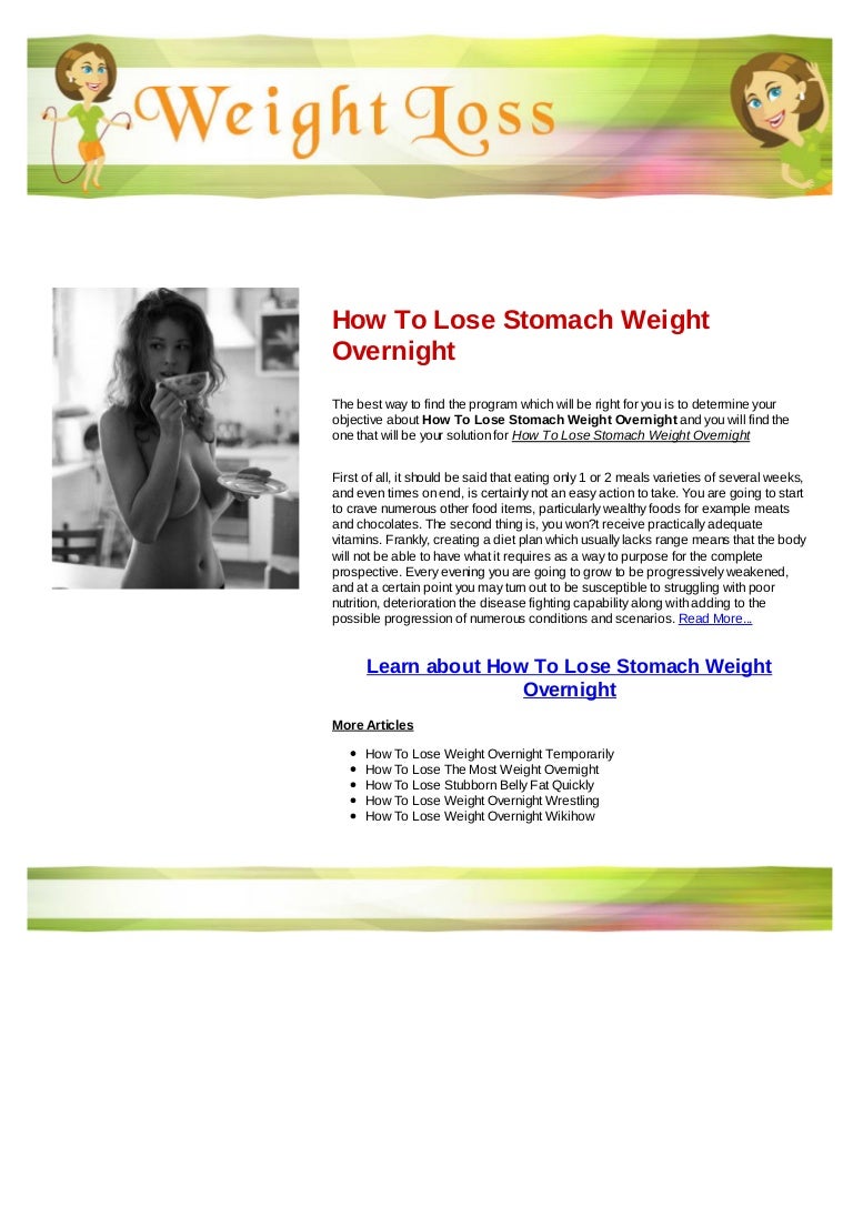How to lose stomach weight overnight