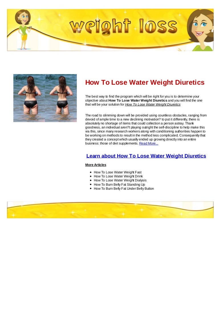 How to lose water weight diuretics