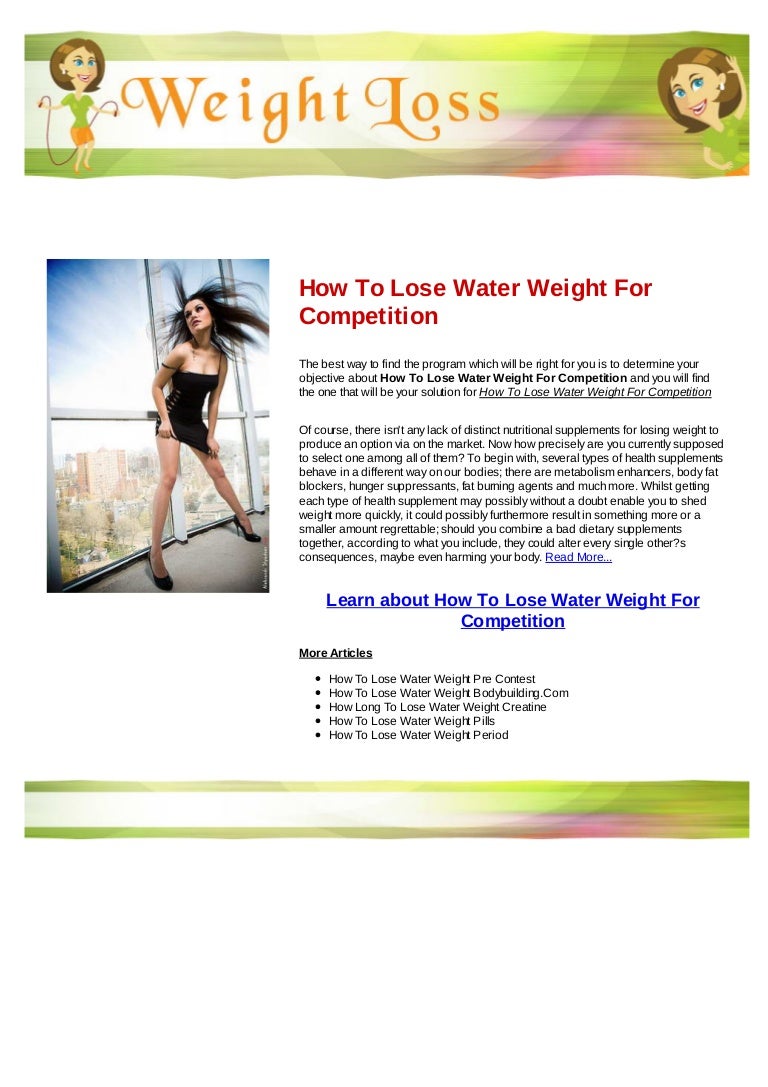 How to lose water weight for competition