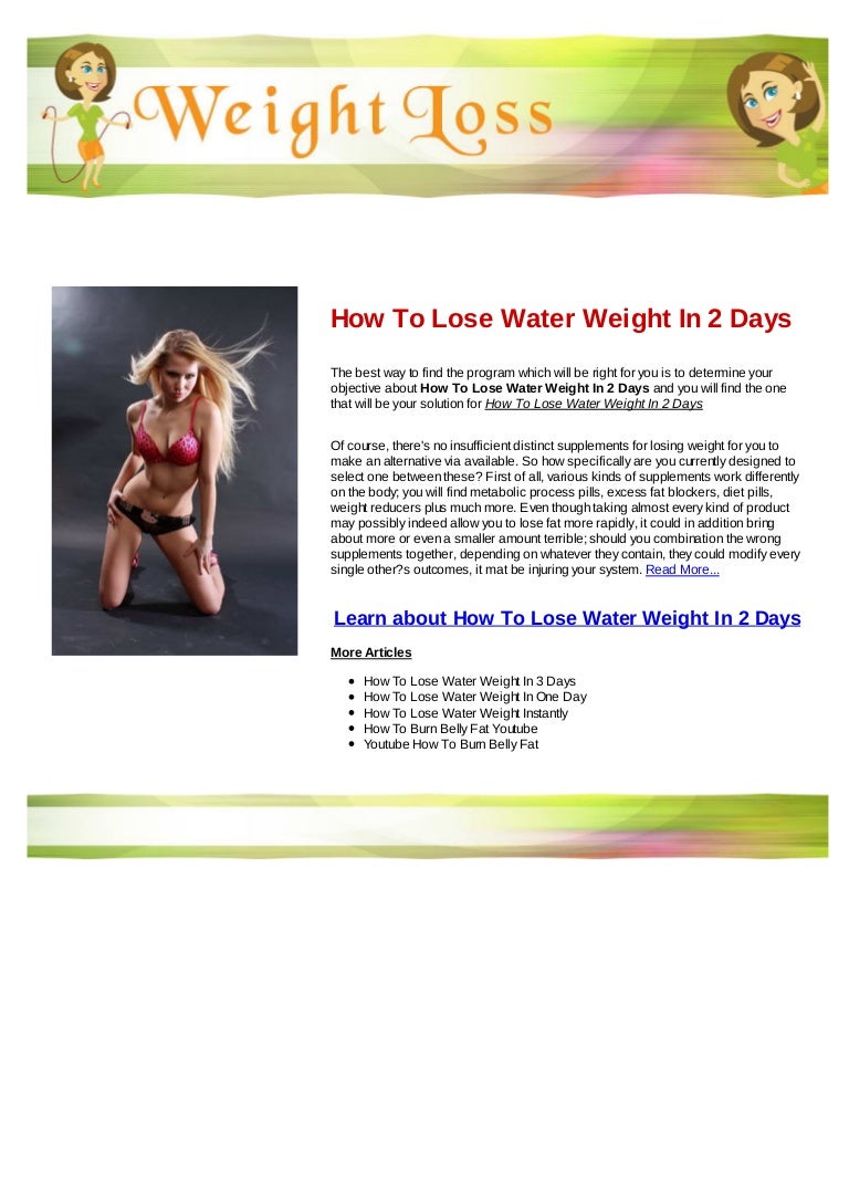lose weight in 3 days with water