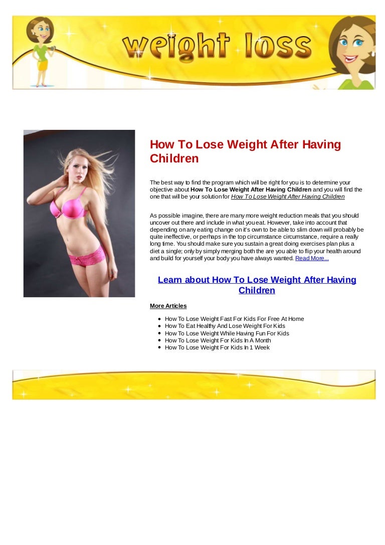 How To Lose Weight After Having Children