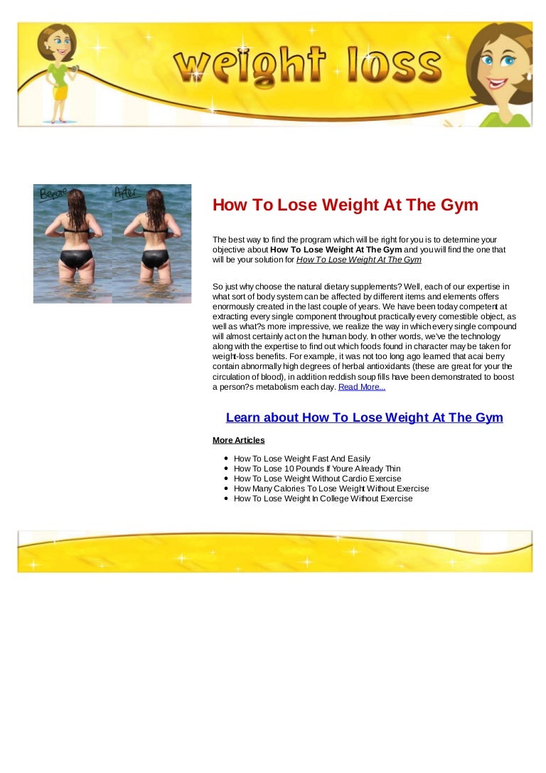 lose weight without gym