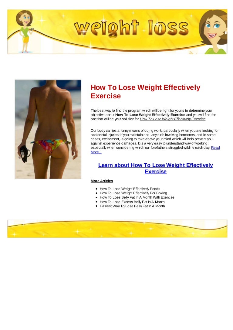 How to lose weight effectively exercise