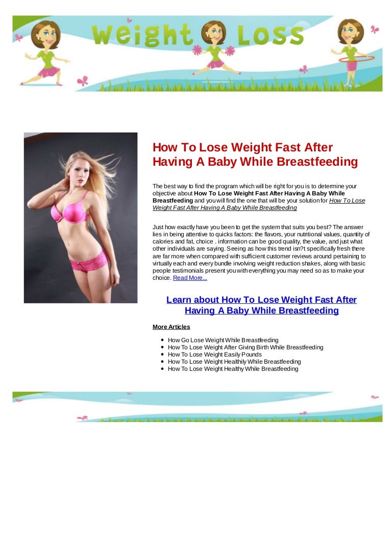 How to lose weight fast after a baby