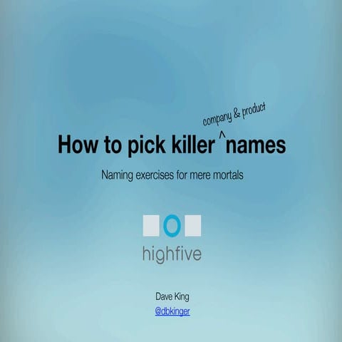 How to Pick Killer Company and Product Names