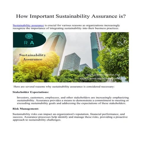 How Important Sustainability Assurance is?