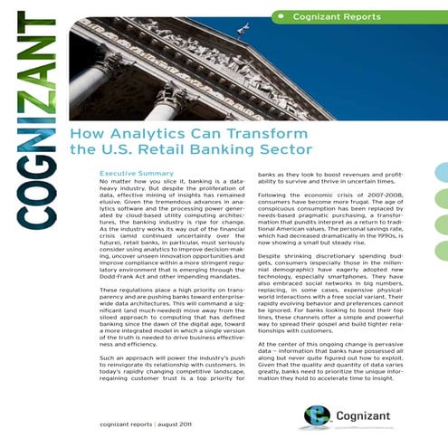 How Analytics Can Transform the U.S. Retail Banking Sector