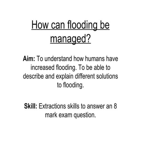 How Can Flooding Be Managed