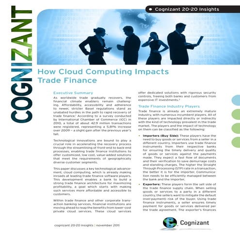 How Cloud Computing Impacts Trade Finance
