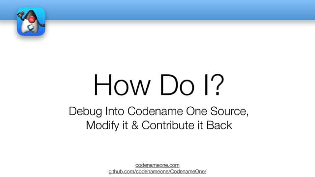 How To Use The Codename One Sources