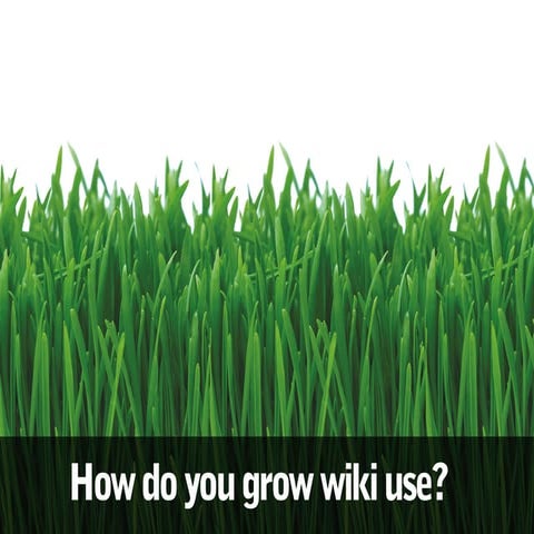 How do you grow wiki use?