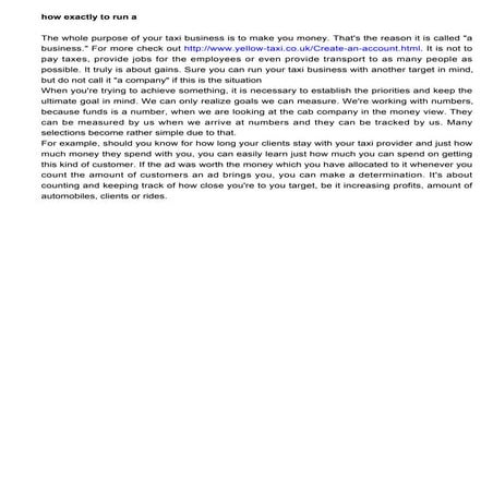 The Best Way To Run A Taxi Business: The Relevance Of Having Clear Goals