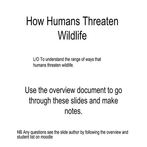 How Humans Threaten Wildlife