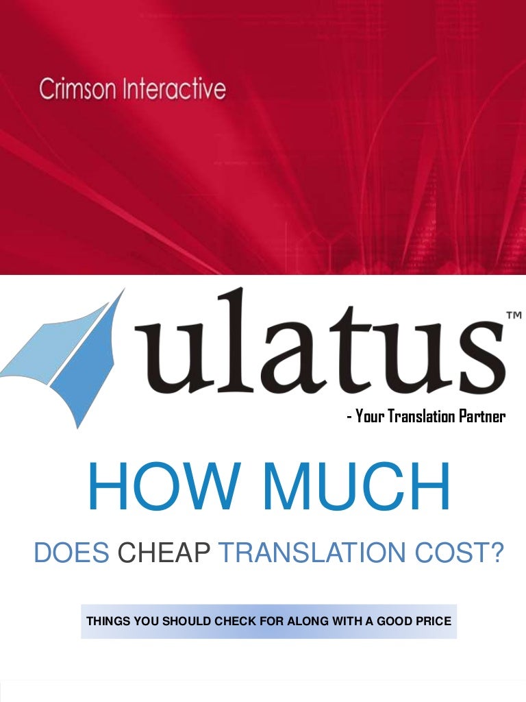 How Much Does Cheap Translation Cost 
