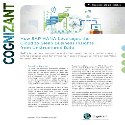 How SAP HANA Leverages the Cloud to Glean Business Insights from Unstructured...