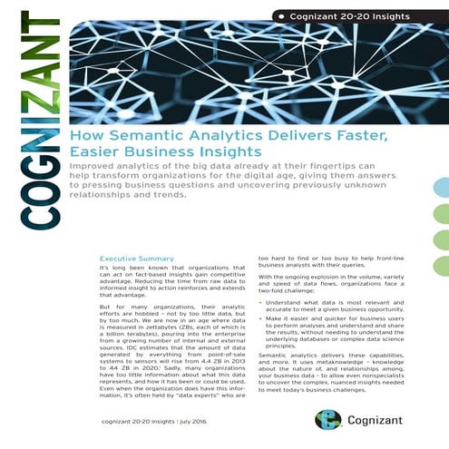 How Semantic Analytics Delivers Faster, Easier Business Insights