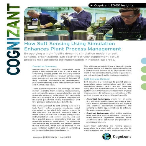 How Soft Sensing Using Simulation Enhances Plant Process Management