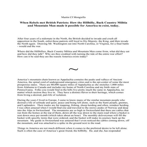 How The  Hillbilly,  Back  Country  Militia And  Mountain  Man Made It Possib...