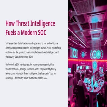 How Threat Intelligence Fuels a Modern SOC