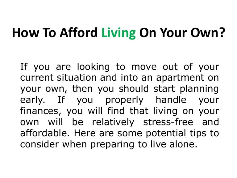 Can I Afford To Live On My Own