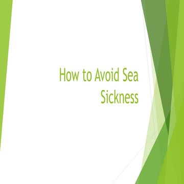How to Avoid Sea Sickness