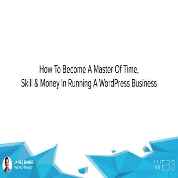 How To Become A Master Of Time,  Skill & Money In Running A WordPress Busines...
