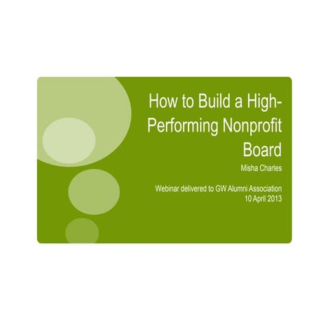 How to Build a High-Performing Nonprofit Board 