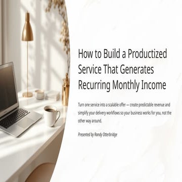 How to Build a Productized Service That Generates Recurring Monthly ...