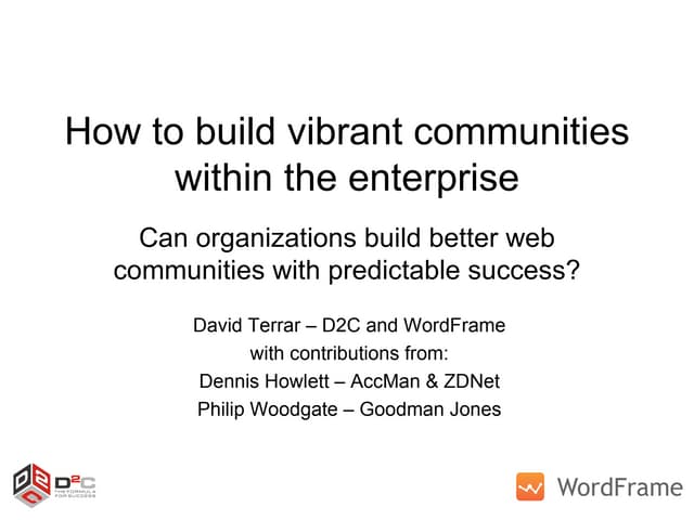 How To Build Vibrant Communities Within The Enterprise