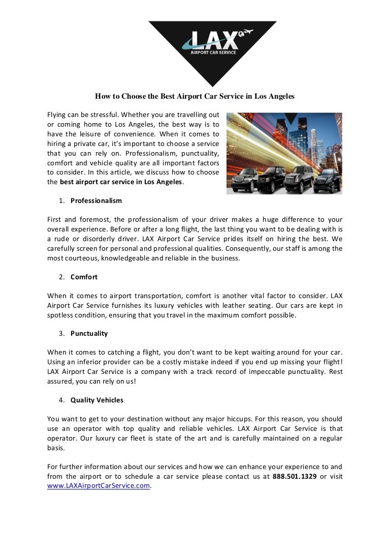 Choosing the Best Airport Car Service in Los Angeles