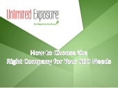 How to Choose the Right Company for your SEO Needs