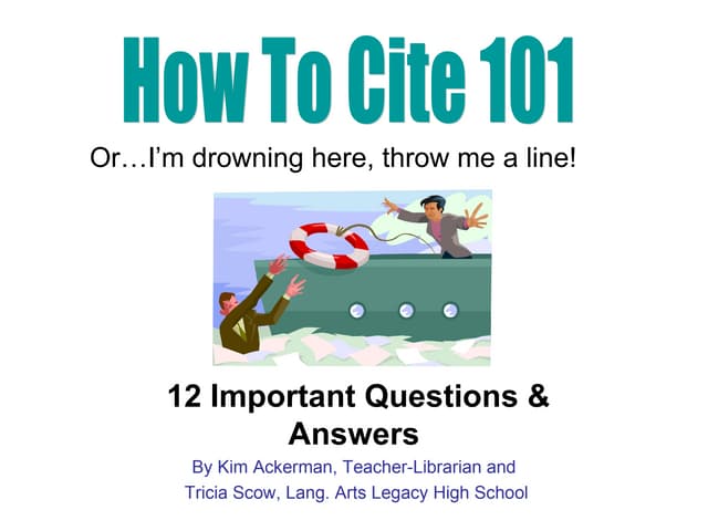 How To Cite 101