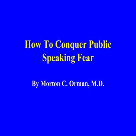 How To Conquer Public Speaking Fear | PPT