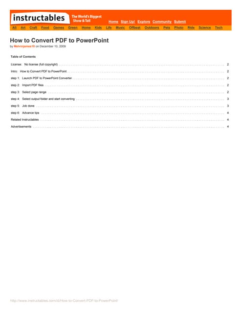 Change powerpoint to pdf
